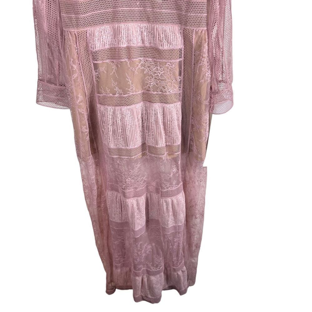 Self Portrait Blush Fine Lace Trim Maxi Dress - Picture 8 of 11